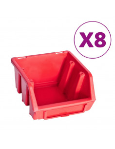 Kit Contenitori 39 pz con Pannelli a Parete Rosso e Nero 2