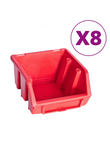 Kit Contenitori 39 pz con Pannelli a Parete Rosso e Nero