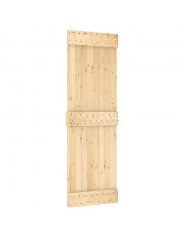 Porta Scorrevole con Set Hardware 70x210 cm Legno Massello Pino