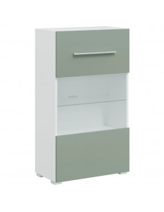 Mobile TV 5 pz con Illuminazione a LED Verde Oliva Truciolato