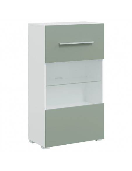 Mobile TV 5 pz con Illuminazione a LED Verde Oliva Truciolato