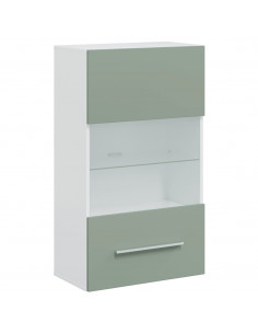 Mobile TV 5 pz con Illuminazione a LED Verde Oliva Truciolato 2