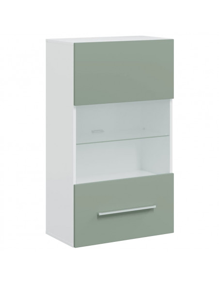 Mobile TV 5 pz con Illuminazione a LED Verde Oliva Truciolato