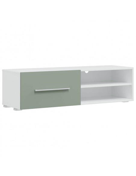Mobile TV 5 pz con Illuminazione a LED Verde Oliva Truciolato