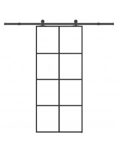 Porta Scorrevole con Ferramenta 90x205cm Vetro ESG Alluminio