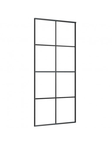 Porta Scorrevole con Ferramenta 90x205cm Vetro ESG Alluminio