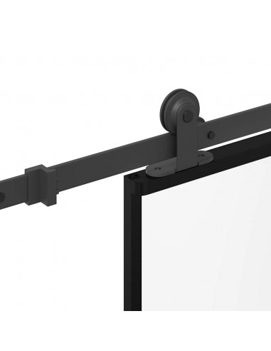 Porta Scorrevole con Ferramenta 90x205cm Vetro ESG Alluminio