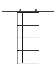 Porta Scorrevole con Ferramenta 90x205cm Vetro ESG Alluminio