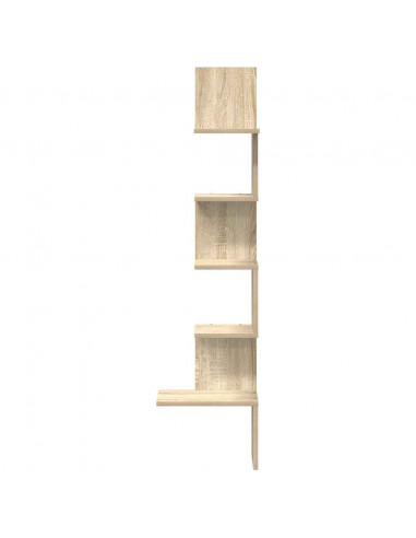 Scaffale Angolare Muro Rovere Sonoma 32x32x127,5 cm Truciolato