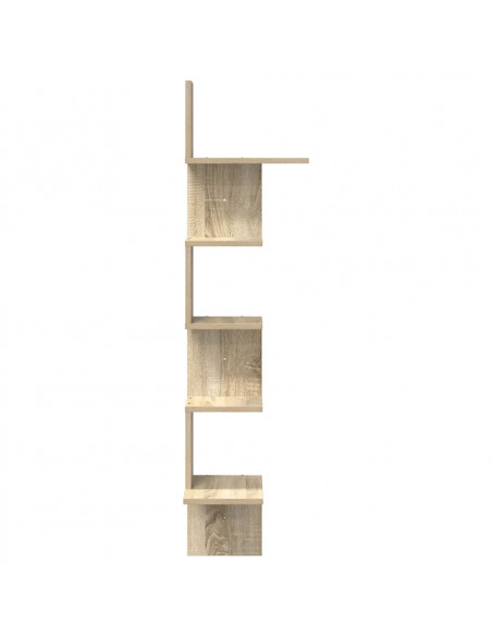 Scaffale Angolare Muro Rovere Sonoma 32x32x127,5 cm Truciolato