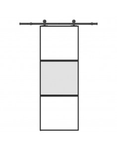 Porta Scorrevole Ferramenta 76x205 cm Vetro Temperato Alluminio