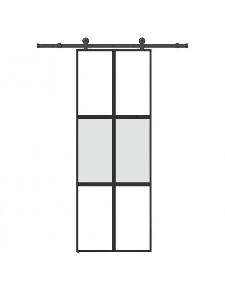 Porta Scorrevole Ferramenta 76x205 cm Vetro Temperato Alluminio