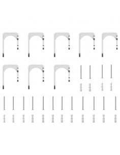 Kit Binari Porta Scorrevole 200 cm Acciaio Inossidabile Argento