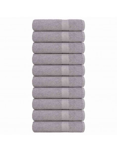 Asciugamani da Bagno 10pz Grigio 100x150cm 360 g/m² 100% Cotone