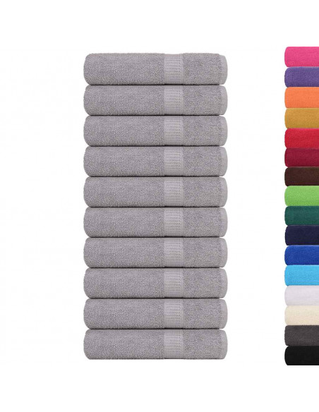 Asciugamani da Bagno 10pz Grigio 100x150cm 360 g/m² 100% Cotone