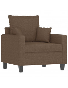 Set di Divani 4 pz con Cuscini Marrone in Tessuto 2