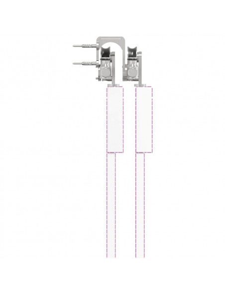 Kit Binari Porta Scorrevole 183 cm Acciaio Inossidabile Argento