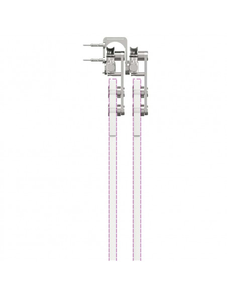 Kit Binari Porta Scorrevole 183 cm Acciaio Inossidabile Argento
