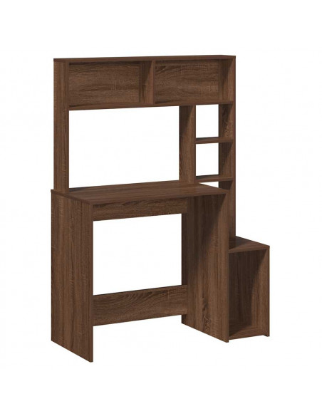 Scrivania Mensole Rovere Marrone 100x45x140cm Legno Multistrato