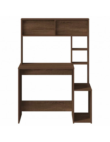 Scrivania Mensole Rovere Marrone 100x45x140cm Legno Multistrato