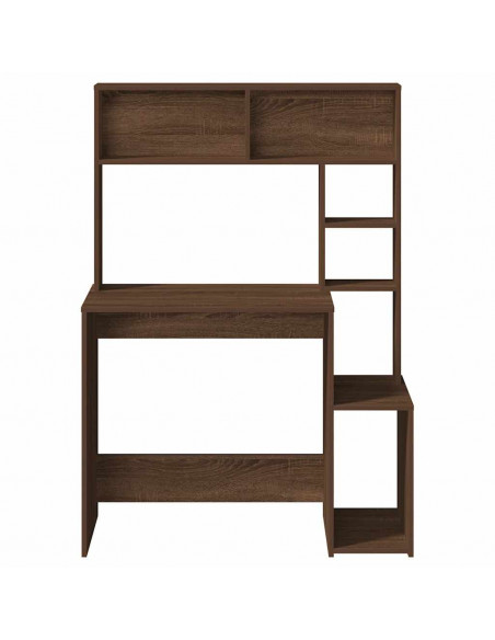 Scrivania Mensole Rovere Marrone 100x45x140cm Legno Multistrato