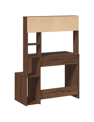 Scrivania Mensole Rovere Marrone 100x45x140cm Legno Multistrato