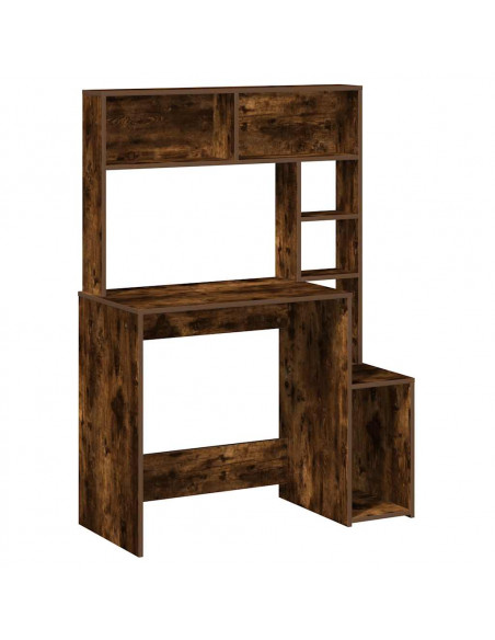 Scrivania Mensole Rovere Fumo 100x45x140 cm Legno Multistrato
