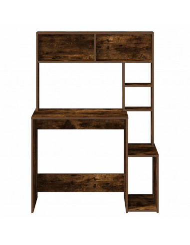 Scrivania Mensole Rovere Fumo 100x45x140 cm Legno Multistrato