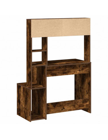 Scrivania Mensole Rovere Fumo 100x45x140 cm Legno Multistrato