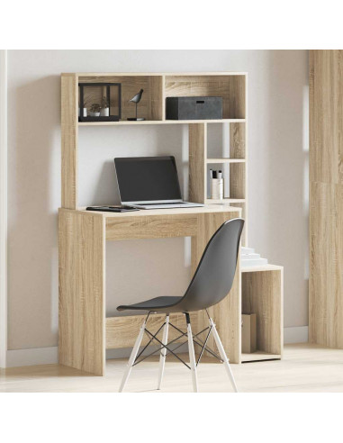 Scrivania Mensole Rovere Sonoma 100x45x140 cm Legno Multistrato