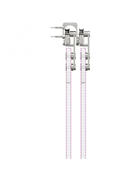 Kit Binari Porta Scorrevole 200 cm Acciaio Inossidabile Argento