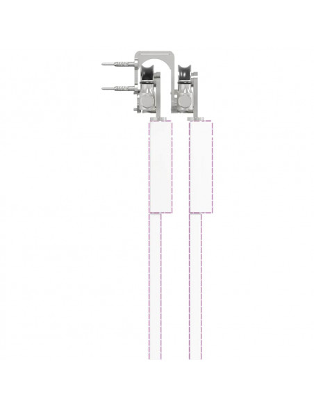Kit Binari Porta Scorrevole 200 cm Acciaio Inossidabile Argento