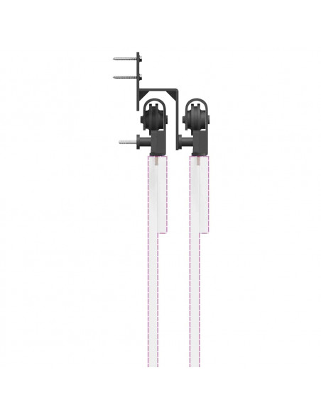 Kit di Binari per Porte Scorrevoli 152,5 cm Acciaio Nero