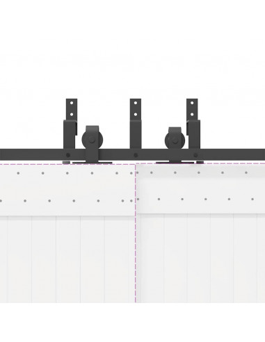 Kit di Binari per Porte Scorrevoli 152,5 cm Acciaio Nero