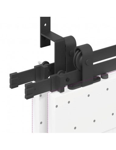 Kit di Binari per Porte Scorrevoli 152,5 cm Acciaio Nero