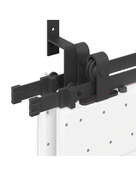 Kit di Binari per Porte Scorrevoli 152,5 cm Acciaio Nero