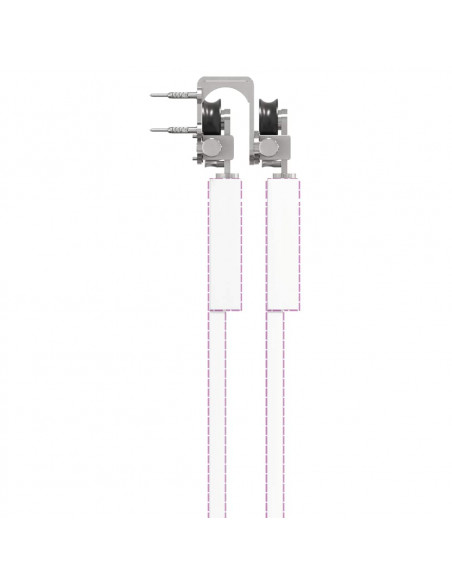 Kit Binari Porta Scorrevole 200 cm Acciaio Inossidabile Argento