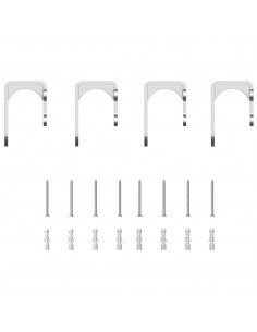 Kit Binari Porta Scorrevole 200 cm Acciaio Inossidabile Argento