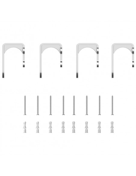 Kit Binari Porta Scorrevole 200 cm Acciaio Inossidabile Argento