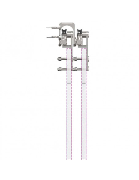 Kit Binari Porta Scorrevole 200 cm Acciaio Inossidabile Argento