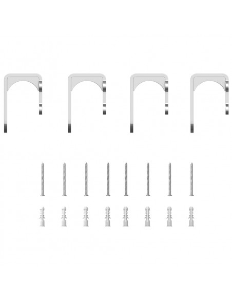 Kit Binari Porta Scorrevole 200 cm Acciaio Inossidabile Argento