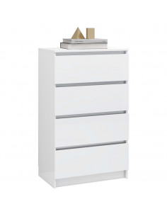 Credenza Bianco Lucido 60x35x98,5 cm in Legno Compensato 2