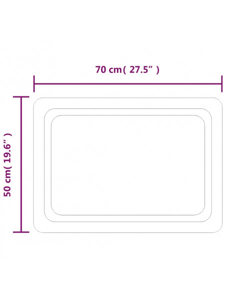 Specchio da Bagno con Luci LED 70x50 cm