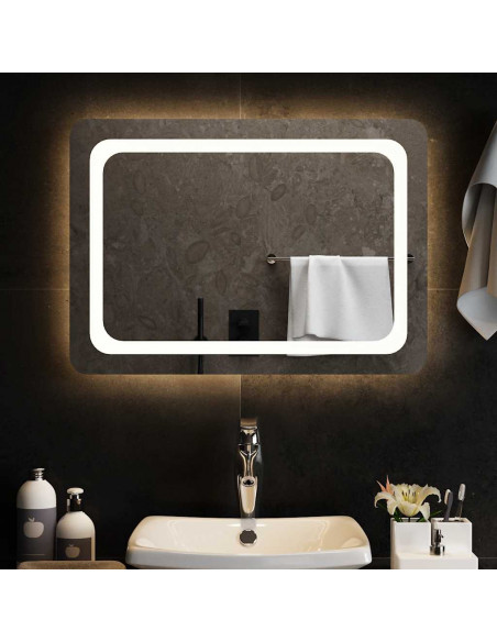 Specchio da Bagno con Luci LED 70x50 cm