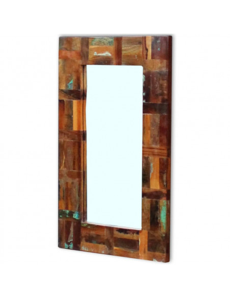 Specchio in Legno Massello di Recupero 80x50 cm