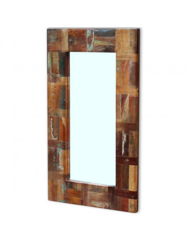 Specchio in Legno Massello di Recupero 80x50 cm