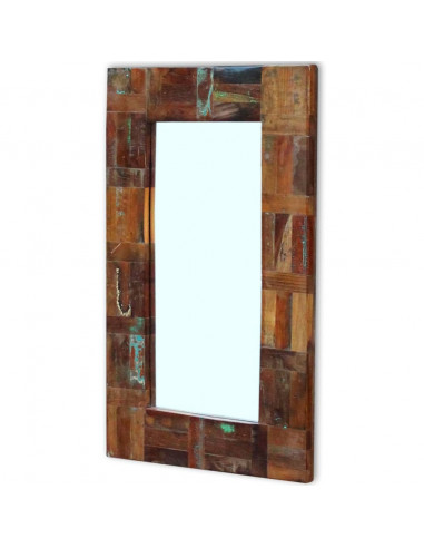 Specchio in Legno Massello di Recupero 80x50 cm