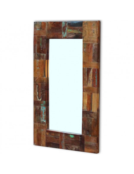 Specchio in Legno Massello di Recupero 80x50 cm