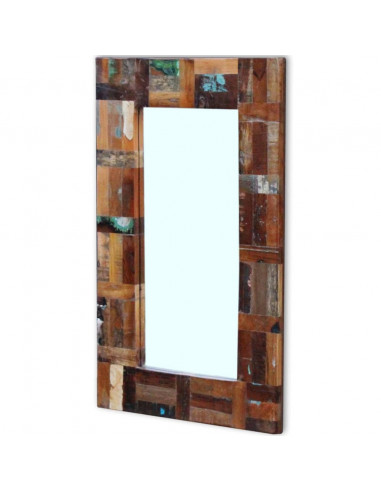 Specchio in Legno Massello di Recupero 80x50 cm