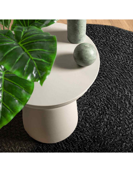 Tappeto ZIZUR Antracite Ø 160 cm Aspetto Iuta Interni Esterni